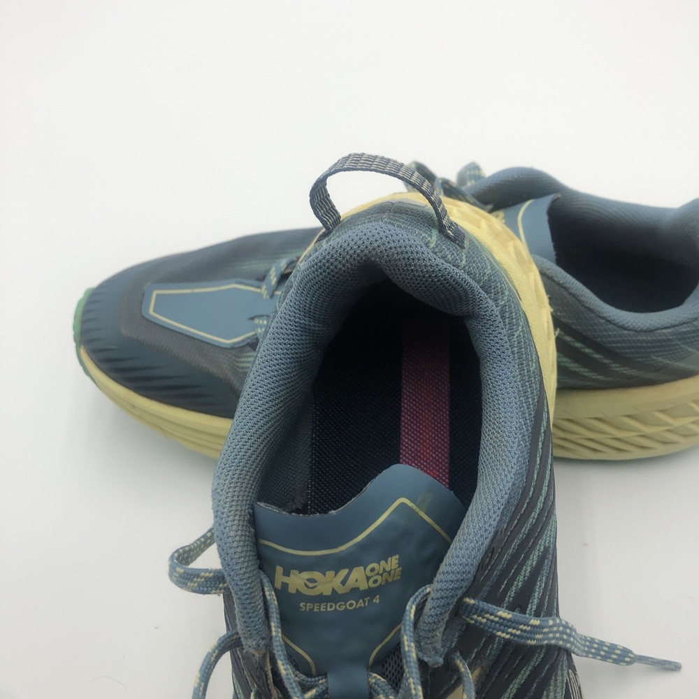 Hoka One Womens Running Shoes W Speedgoat 4 Size 9B Joggers Blue Yellow Vibram - Picture 10 of 16